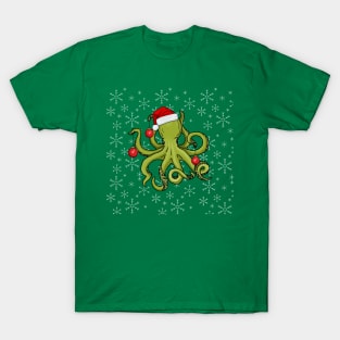 Christmas Kraken (Snowflakes) T-Shirt